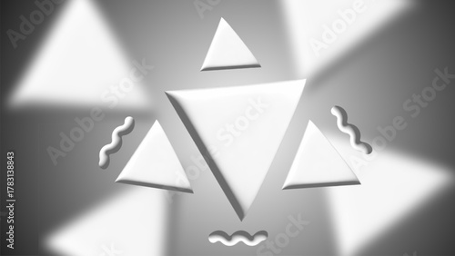 Monochrome triangle pattern forming bright geometric optical composition