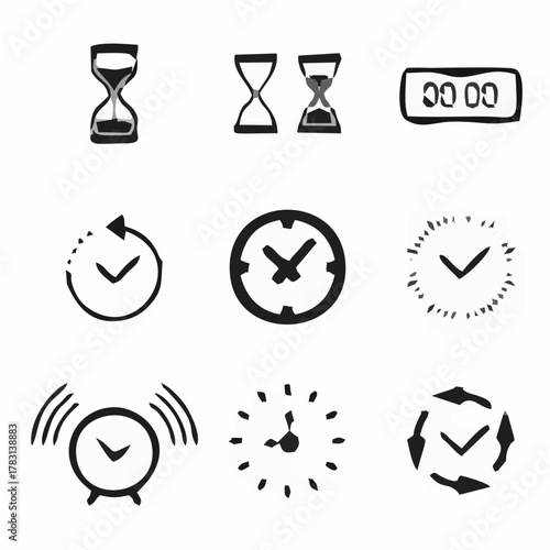 Time or clock icon isolated V...