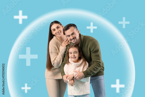Happy family with their dau...