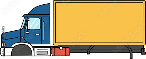 Truck trailer delivery without wheel , vector 
