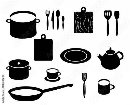 Kitchen utensils, vector set ...