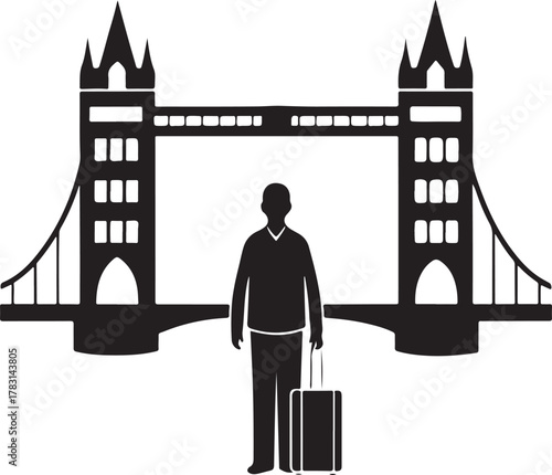 London Journey Traveler at Tower Bridge Icon