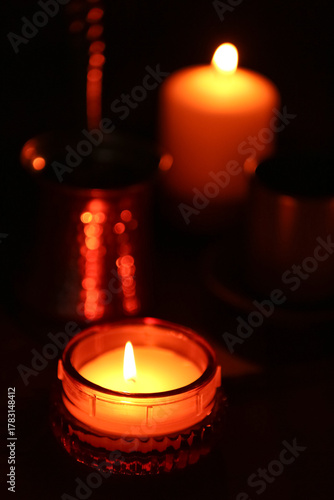 Beautiful burning candles o...
