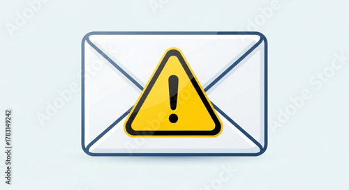 Email security warning phishing alert spam detection concept for safe online communication and protection