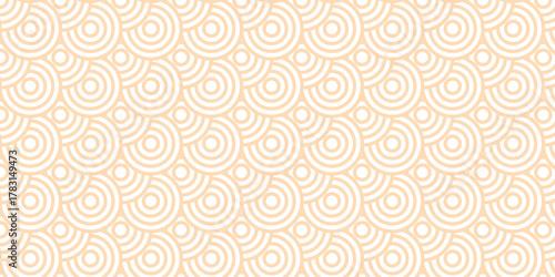 seamless pattern with circles brown overlap swirl fabric vector overlapping textile background.	