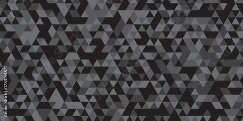 abstract geometric black and gray low polygon triangle vector paper wallpaper origami background. gradient grid creative digital business triangular low textile design.