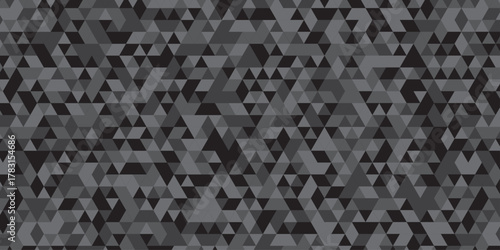 abstract geometric black and gray low polygon triangle vector paper wallpaper origami background. gradient grid creative digital business triangular low textile design.
