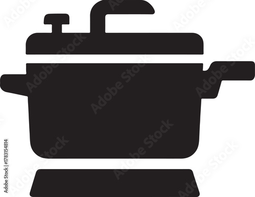   Pressure cooker stovetop in bold vector style. Perfect for kitchen, cooking, and household appliance themes.