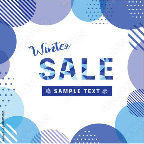 正方形の可愛い気が学模様の冬デザイン