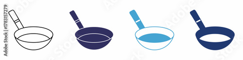 A collection of frying pan icons in. Stock vector.