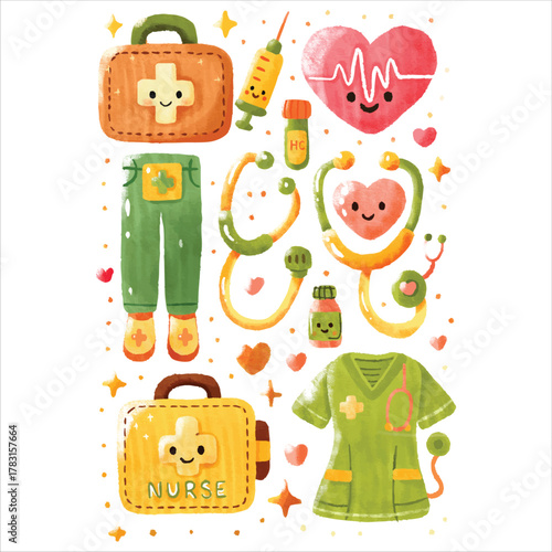 Cute Nurse Medical Tools Set