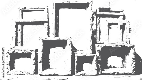 high contrast black and white dynamic noise and scratches with abstract grunge texture and dirty analogic look for cinematic compositions, overlay effects and transitions	