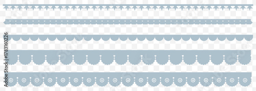 Photos Scalloped edge seamless brush strokes set