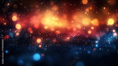 Abstract Cosmic Symphony: A breathtaking abstract display of light and color, resembling a galaxy, with vibrant hues dancing amidst a sea of bokeh, creating a sense of wonder and cosmic beauty.