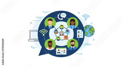 Global network connection concept for business and social networking communication and technology