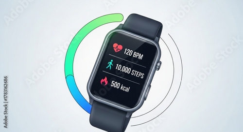 Smartwatch fitness tracker health monitor heart rate steps and calories burned activity tracker device