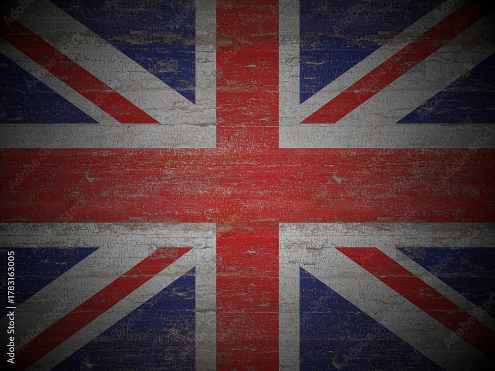 Fototapeta premium Old wooden UK flag