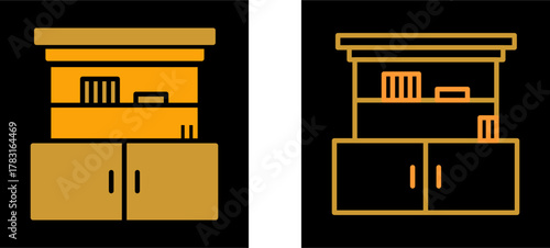Cupboard with Shelves Vector Icon