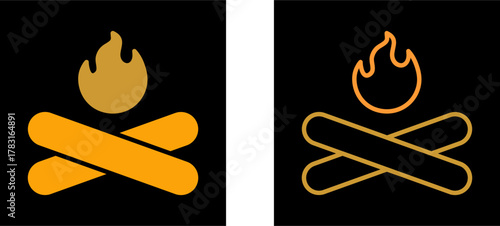 Camp Fire Vector Icon