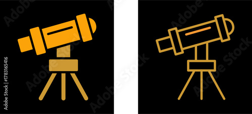 Telescope on Stand Vector Icon