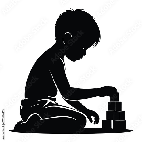 Child playing with blocks