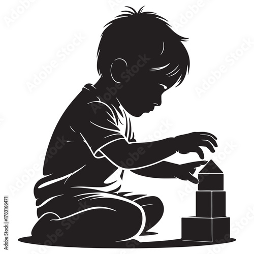 Child playing with blocks