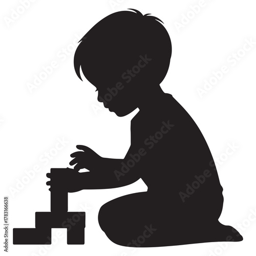 Child playing with blocks