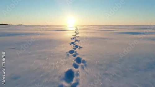 Footprints in the snow