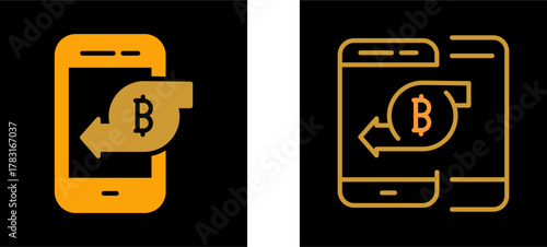 Bitcoin Mobile Vector Icon