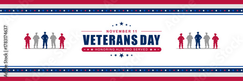 Happy Presidents day concept made from American flag theme and the text on dark blue background. happy president day banner for social media post