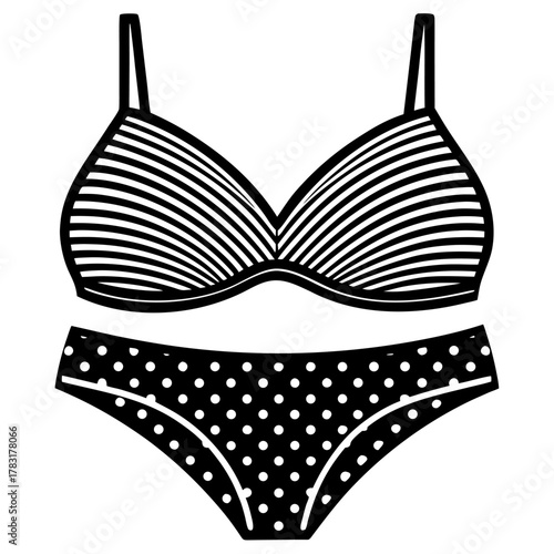 Detailed fashion illustration of a full cup bra showcasing intricate design and elegant silhouette for lingerie and apparel concepts