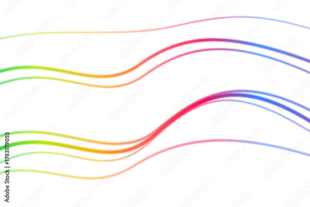 Obraz premium Flowing Colorful Wavy Lines Abstract Gradient Rainbow Curves Dynamic Fluid Motion Artistic Background