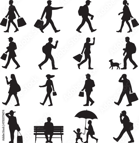 Human Silhouette Poses and Actions Collection