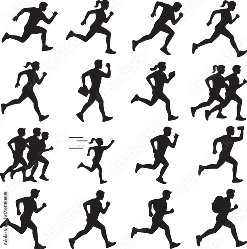 Human Silhouette Poses and Actions Collection