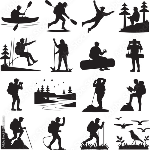 Human Silhouette Action Poses Collection