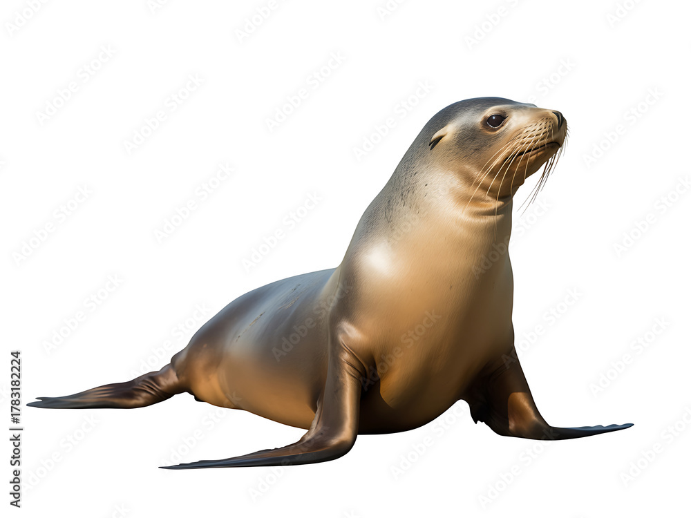 Fototapeta premium Sea lion on isolated background 