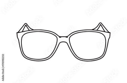 Line Art Drawing of Eyeglasses hand drawn sketch line art drawing illustration white background