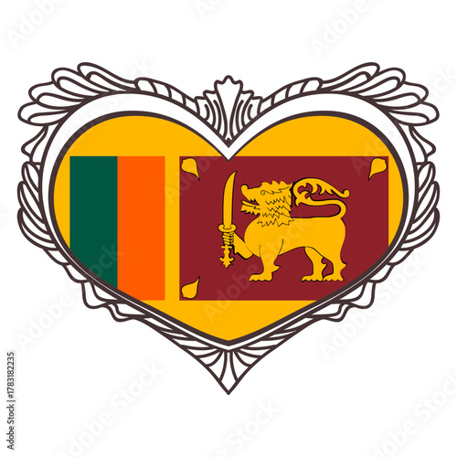 Sri Lanka Heart Flag