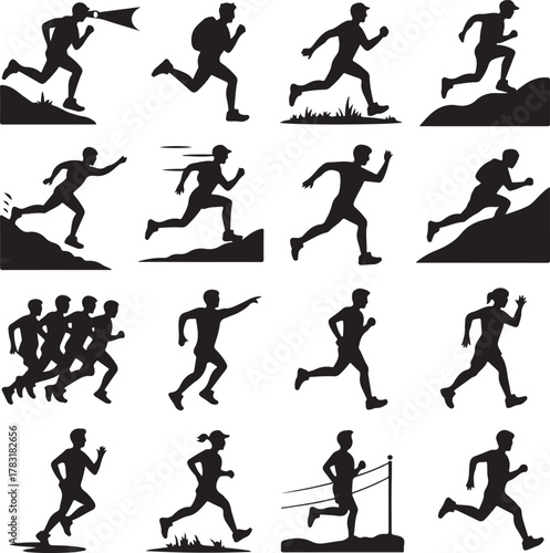 Human Silhouette Action Poses Collection