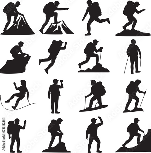 Human Silhouette Action Poses Collection