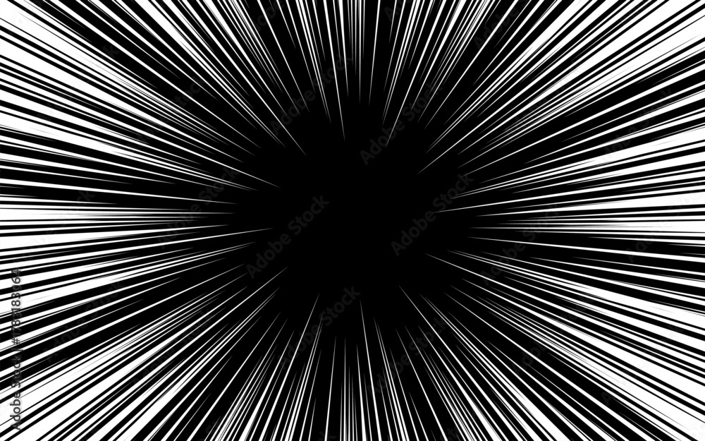 Fototapeta premium Comic book radial lines. Comics background with motion, speed lines. Vector illustration