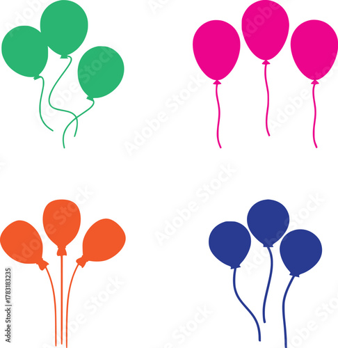 set of colorful balloons