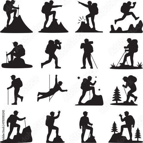 Human Silhouette Action Poses Collection