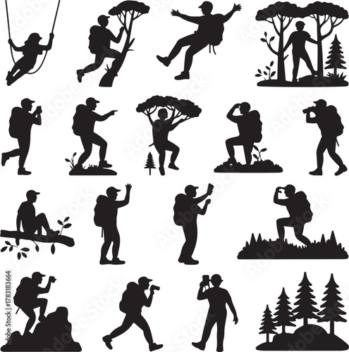 Human Silhouette Action Poses Collection
