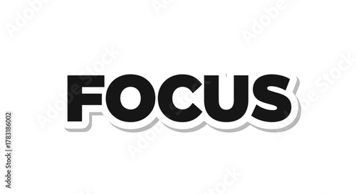 Bold and Clean Graphic with the Word 'FOCUS' Emphasizing Concentration and Clarity