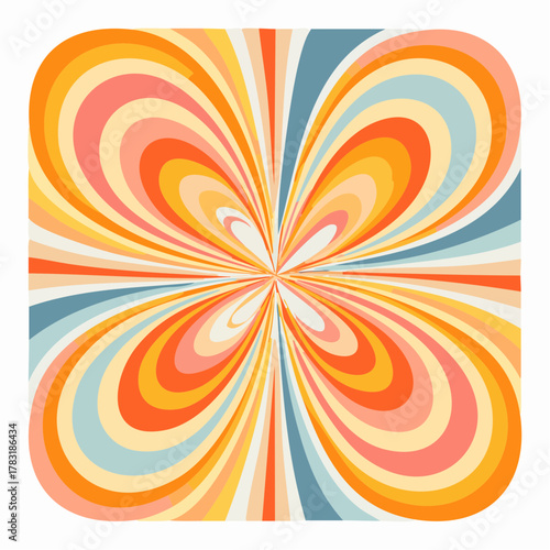 Retro Groovy Swirl Patterns Abstract Vector Backgrounds, Psychedelic & Trippy Graphics