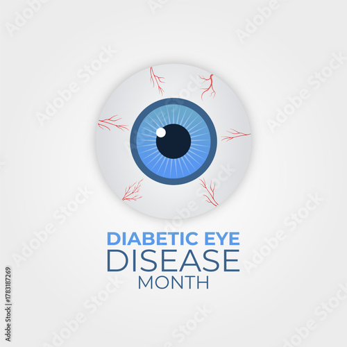 Vector graphic of Diabetic Eye Disease Month for Diabetic Eye Disease Month celebration.