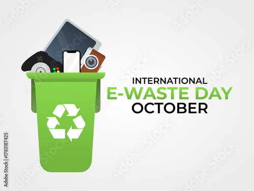 Vector graphic of International E-Waste Day for International E-Waste Day celebration.