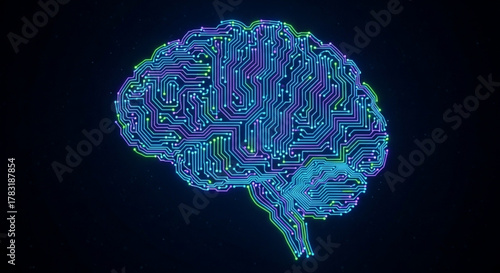 Artificial intelligence brain circuit board digital technology concept for ai and machine learning future technology