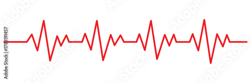 Heartbeat line icon with transparent background, depicting an electrocardiogram waveform, pulse rhythm, and medical vital signs for health monitoring, vector illustration	